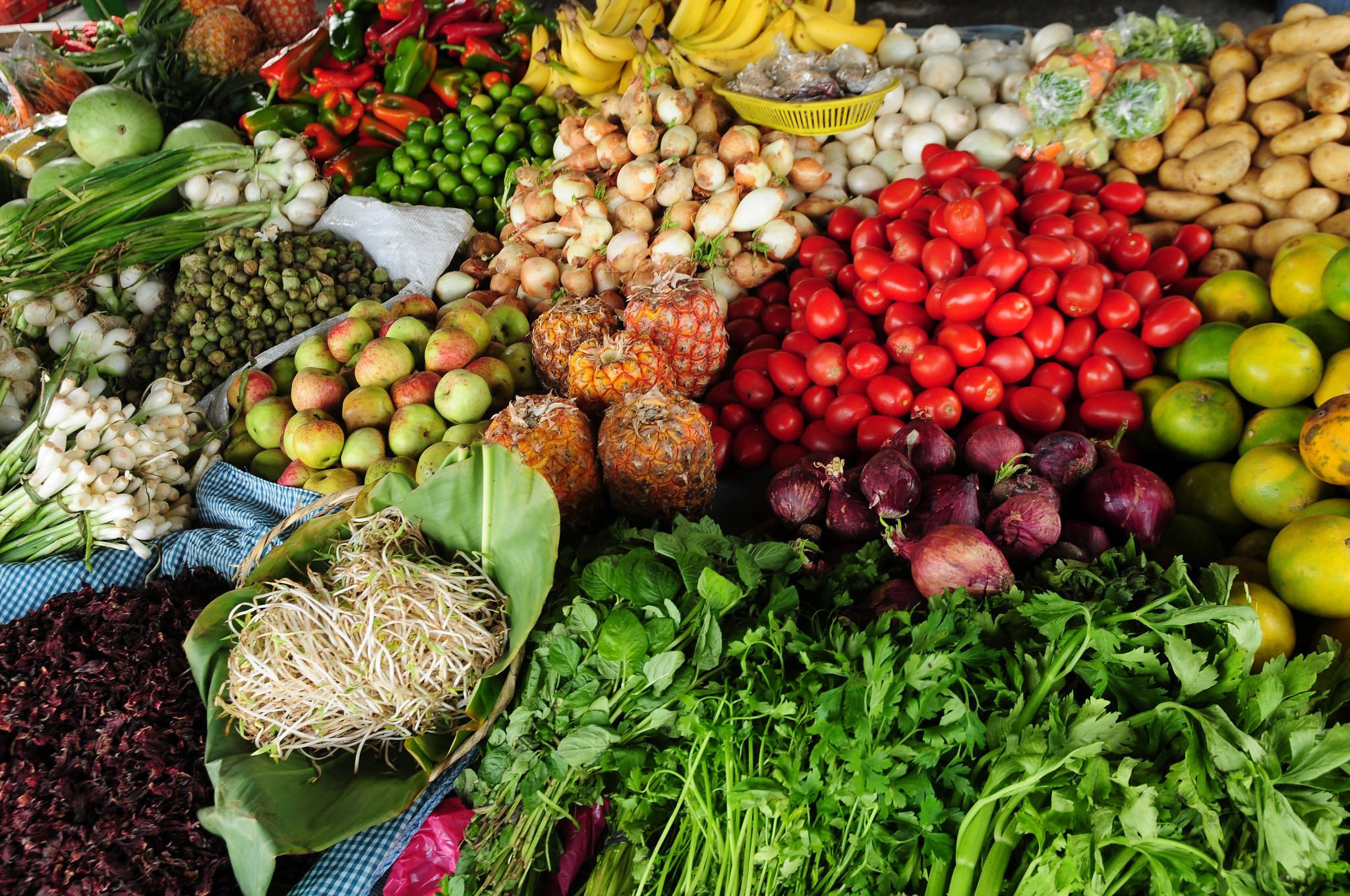 Photo of fruits and vegetables at a market